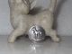 Hallmarked Solid Silver Antique Button Of A Great Dane Buttons photo 2