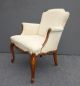 Gorgeous Vtg French White Accent Arm Chair Decorative Nails Cabriole Overstuffed Post-1950 photo 2