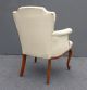 Gorgeous Vtg French White Accent Arm Chair Decorative Nails Cabriole Overstuffed Post-1950 photo 4