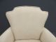 Gorgeous Vtg French White Accent Arm Chair Decorative Nails Cabriole Overstuffed Post-1950 photo 5