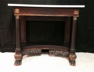 American Classical Stencilled Mahogany And Gilt Bronze - Mounted Pier Table photo