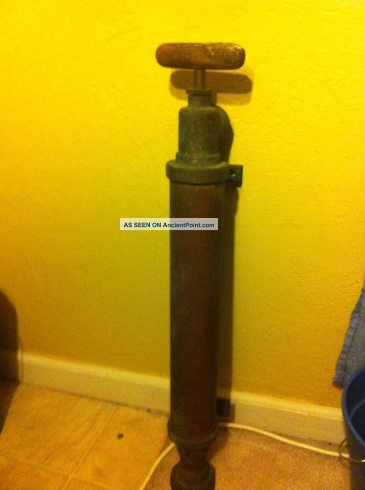 Vintage Brass Wooden Handle Hand Pump Other photo