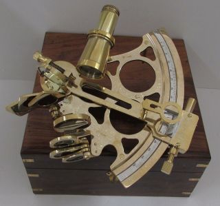 Slow/fast Motion 6in Working Brass Ross London Sextant photo