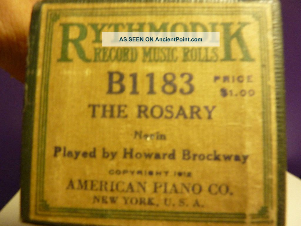 Vintage Piano Roll Ryhtmodik B 1183 The Rosary Brockway Keyboard photo