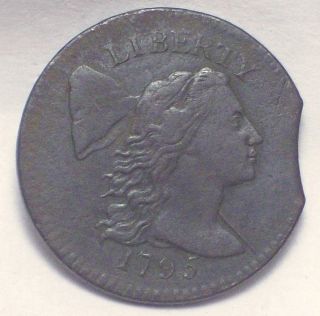 1795 Large Cent Xf+ Detail S - 78 - Rare Clipped Planchet Priced To Sell photo