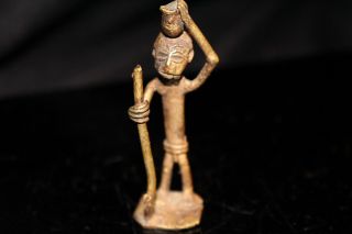 Vtg Fine African Art Bronze Ritual Figurine photo