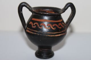Quality Ancient Greek Hellenistic Pottery Kantharos Wine Cup 3rd Century Bc photo