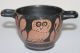 Ancient Greek Red Figure Owl Pottery Skyphos Wine Cup 4th Century Bc Greek photo 1
