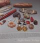 Antique Roman Earrings ' Bird ' Glass,  Carnelian,  22 Ct Gold Fluted Beads 14k Gf Roman photo 2