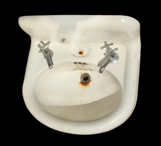 Antique Rounded Wall Mount Sink With Hardware photo