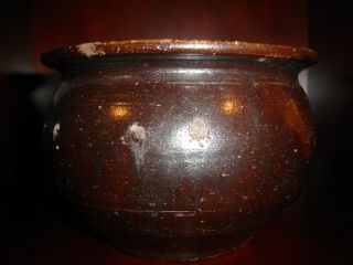 A Chinese - Han Dynasty Brown Glazed Archaic Water Basin (206 Bc - 220 Ad) photo
