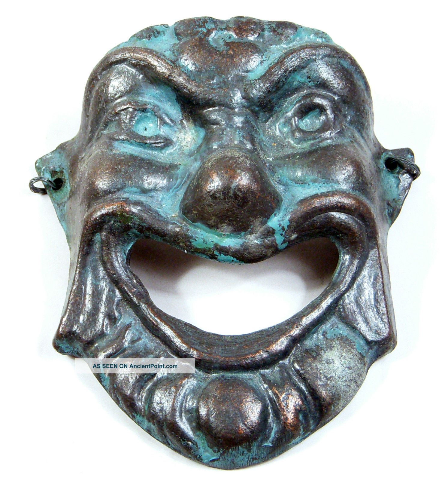 Antique 1930 ' S Greek Drama Bronze Mask Made In Greece Free S&h Metalware photo