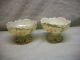 Antique Northwood Green & Gold Custard Glass Intaglio Compote Berry Sherbet Bowl Bowls photo 1