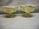 Antique Northwood Green & Gold Custard Glass Intaglio Compote Berry Sherbet Bowl Bowls photo 6