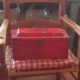 Antique Tool Box,  Wood,  Red Chippy Paint,  Storage,  Document,  Hand Crafted Primitives photo 11