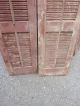 Pair C1860 - 70 Victorian Louvered Wooden House Shutters Red 56 