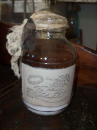 Vintage Inspired 1/2 Gal Duraglass Jar - - French Epson Salt,  W/ Grungy Top photo