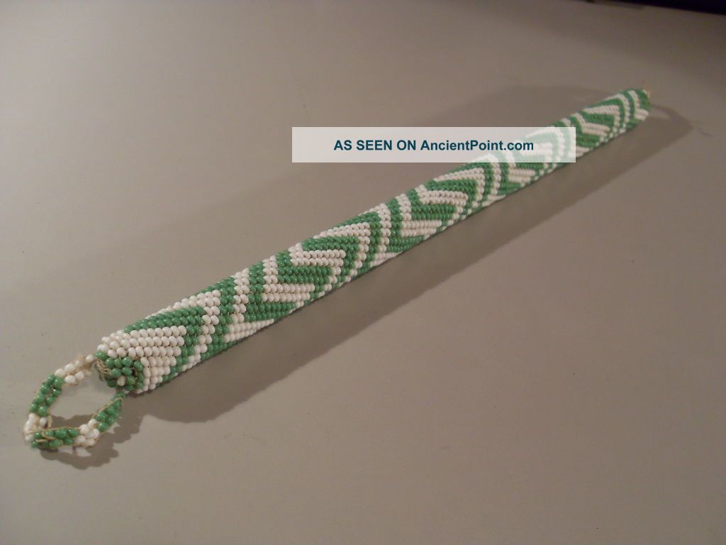 African Massai Tribe Vintage Amazing Green & White Beaded Club Other photo