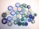 38 Antique H.  P.  China Buttons - Cobalt Blue/green - Exc.  Cond - (only 1 Neg Fb) Buttons photo 1