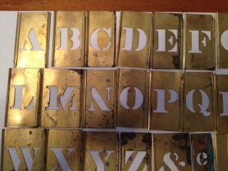 Antique Brass Interlocking Metal Letter / Letters Alphabet Stencil / Stencils photo