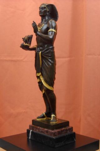 Egyptian Revival Statue Edition 19 Priest Pharaoh Apis Mnewer Picault Sculpture photo