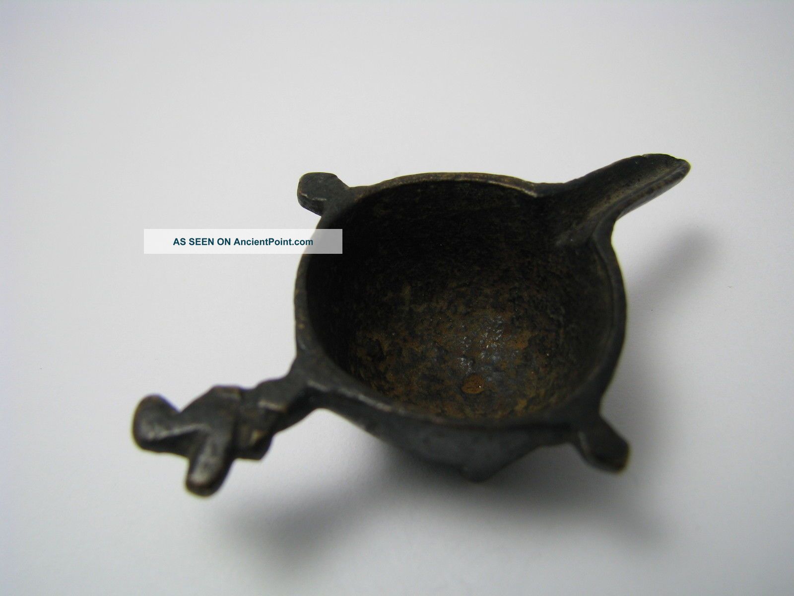 Antique Bronze Miniature Oil Lamp Medicine Pharmaceutical Scoop North Africa Other photo