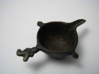 Antique Bronze Miniature Oil Lamp Medicine Pharmaceutical Scoop North Africa photo