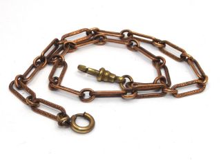 Antique Copper Link Gold Fill Ends Watch Chain  photo