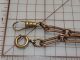 Antique Copper Link Gold Fill Ends Watch Chain  Victorian photo 4