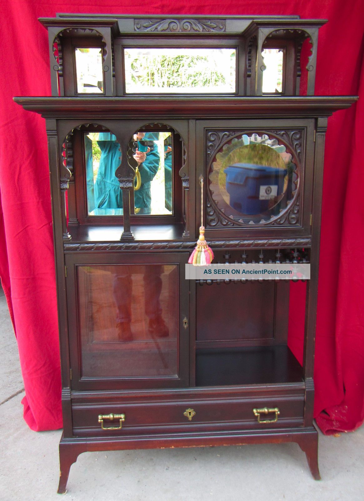 Elegant Etagere - Cabinet For Curio Display - Beveled Glass And Mirrors 1800-1899 photo
