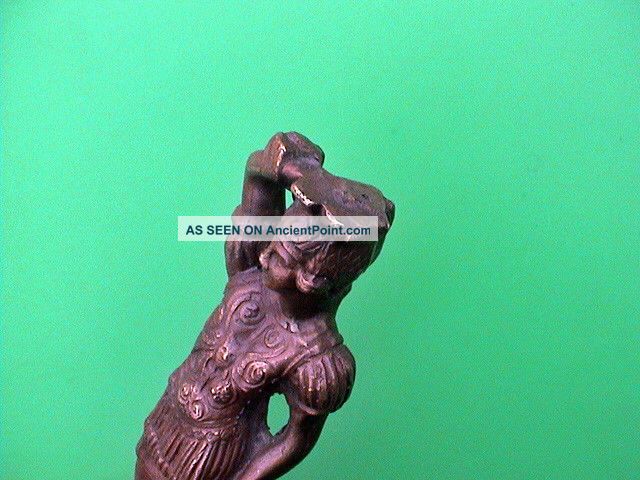 Antique Neoclassical Caryatid Statuette/applique,  19th Century Ad.  Roman Armor Metalware photo
