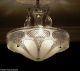((stunning))  C.  30s Vintage Art Deco Ceiling Light Lamp Chandelier Re - Wired Chandeliers, Fixtures, Sconces photo 6