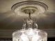 ((stunning))  C.  30s Vintage Art Deco Ceiling Light Lamp Chandelier Re - Wired Chandeliers, Fixtures, Sconces photo 7