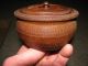 Vintage Wooden Treen Ware Round Box With Lid,  Japanese Trinket Bowl With Lid Boxes photo 2