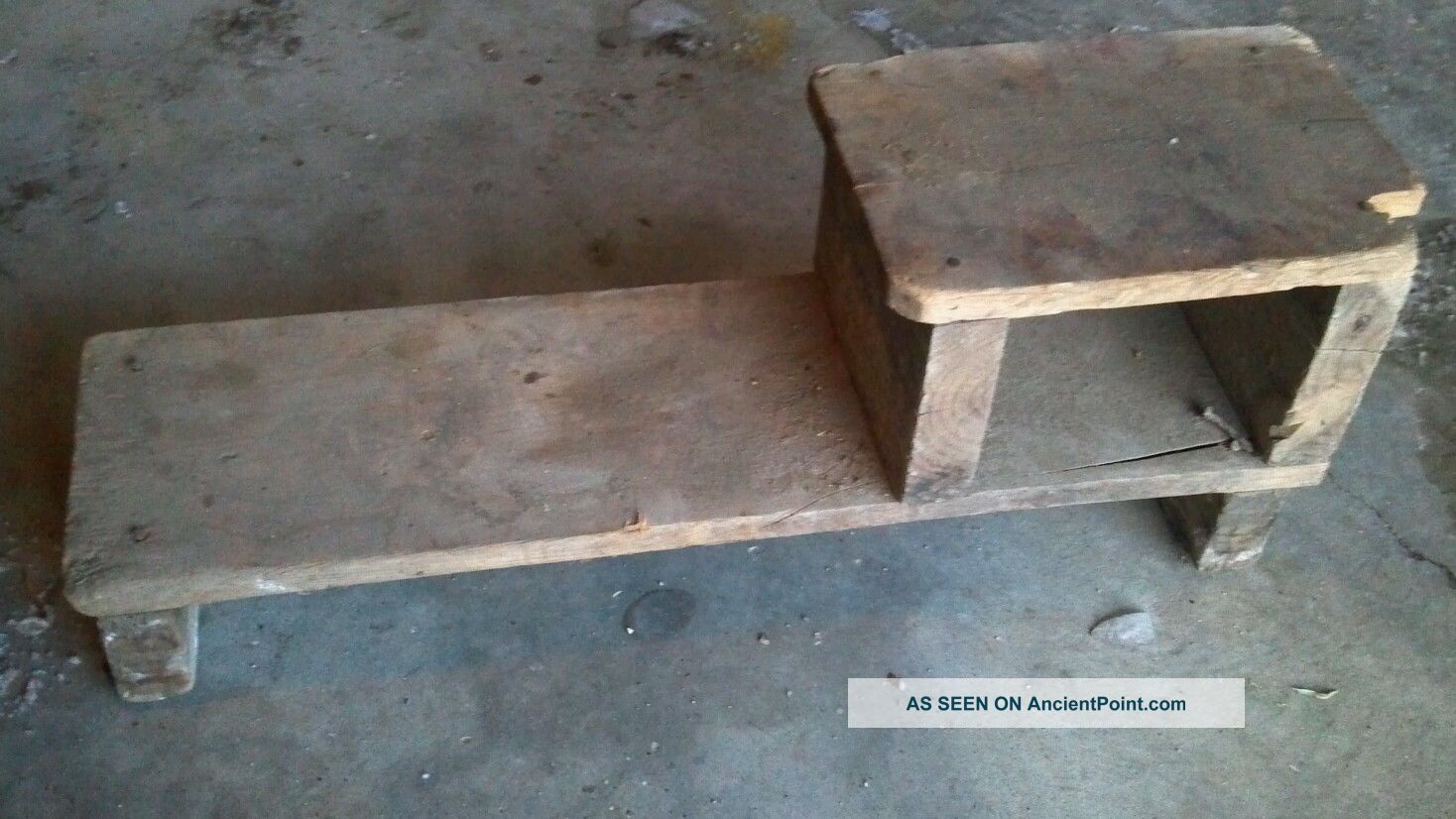 Rustic,  Primitive Milking Stool,  Aged Wood And Very Unique Primitives photo