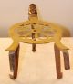 English Longfields Brass And Iron Daisy Shaped Fireplace Pot Pan Trivet Antique Trivets photo 3