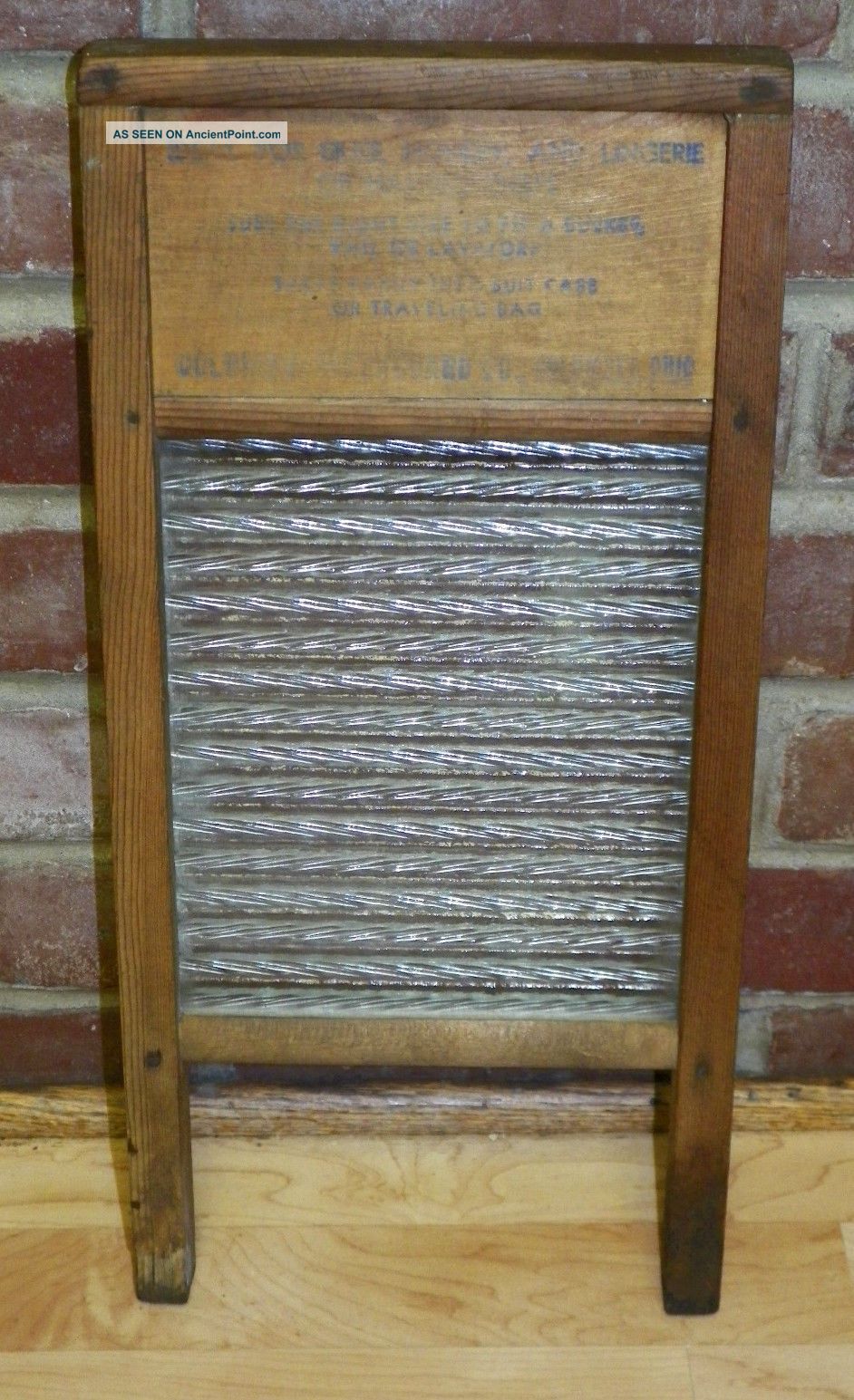 Antique Crystal Columbus Glass Washboard Primitive Wood Small Lingerie Silks Other photo