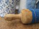 Lg Early Antique Wood Handmade Rolling Pin Wrapped In 1890s Blue Calico Primitives photo 1