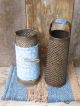 Lg Early Antique Wood Handmade Rolling Pin Wrapped In 1890s Blue Calico Primitives photo 6