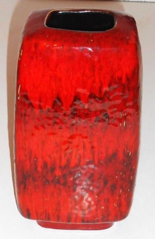Vintage 60s 70s Mid Century Design Red Ruscha West Germany Fat Lava Vase photo