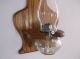 Vintage Oak Oil Lamp Holder And Lamp Primitives photo 1