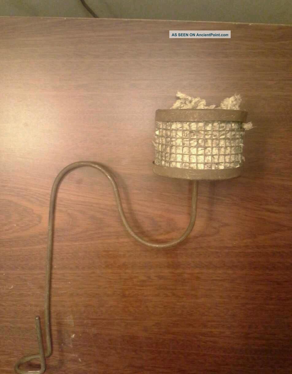 Antique Primitive Cage Form Metal Parade Torch Pole Bracket Primitives photo