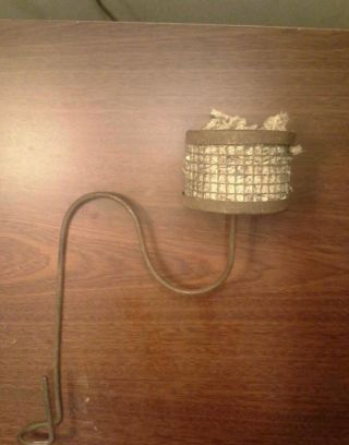 Antique Primitive Cage Form Metal Parade Torch Pole Bracket photo