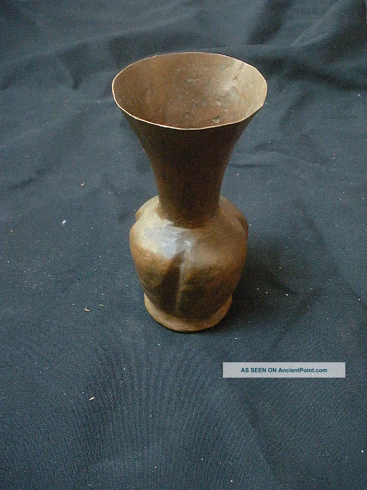 Small Folk Art Primitive Hand Hammered Copper Flower Vase Primitives photo
