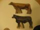 5 Early Paper Litho On Cardboard Farm Animals 3 With Stands Actual Photos Primitives photo 1