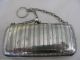 Antique Victorian Etched Pinstripe Silver Coin Case Dance Chatelaine Purse Epns Art Nouveau photo 5