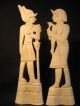 Antique Middle Eastern Bone Carved Figure Group Of Egyptian Gods On A Stand Egyptian photo 2