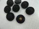 8 Antique Glass Buttons C.  1920 - Unused And Perfect - Black Matte Buttons photo 2