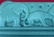 Vintage French Art Deco Enamel Cast Iron Trivet Elephants & Tigers 1930s Signed Trivets photo 1