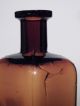 Old Amber Rounded Square Druggist Prescription Medicine Bottle Vtg Brown Glass Bottles & Jars photo 5